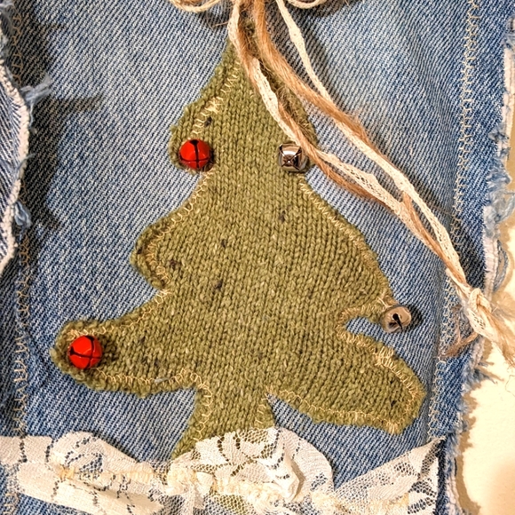 OOAK Christmas Stocking Cabin Boho Shabby Chic Gift Ideas - Picture 5 of 5